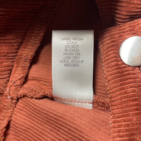 Charlotte Russe Corduroy Mini Skirt Button Front Copper Reddish Brown Size Small - Picture 4 of 6